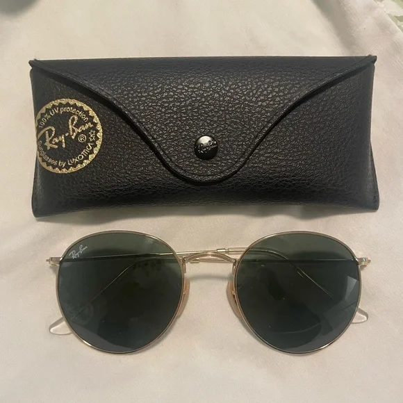 Ray-Ban | Accessories | Rayban Round Metal Rb3447 Gold With  display picture 1